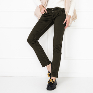 Dámske hnedé džínsy - oblečenie