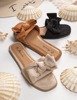 Dámske hnedé papuče s mašličkou Mirena - Obuv