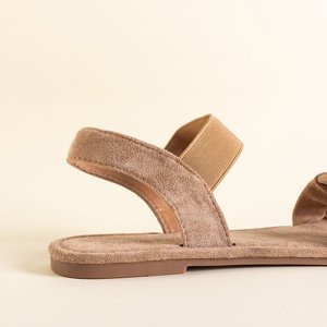 Dámske hnedé sandále z ekologického semišu Wiskonsin - Topánky