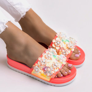 Dámske korálové sandále na platforme s ozdobou Maurelle - Obuv