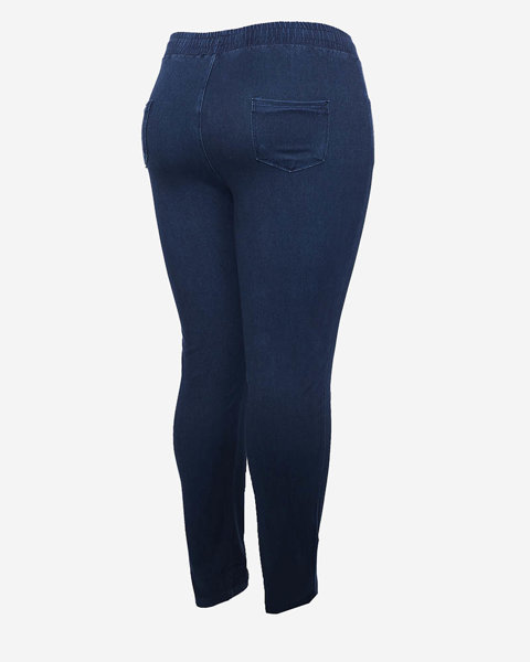 Dámske látkové nohavice námornícka modrá PLUS SIZE- Oblečenie