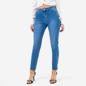 Dámske modré úzke džínsy - Oblečenie