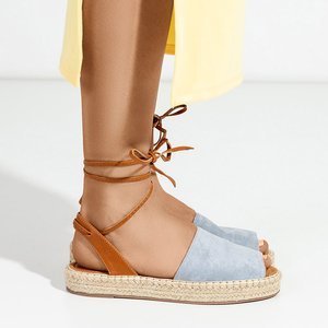 Dámske modré viazané sandále Alvina - topánky
