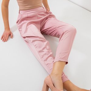 Dámske nohavice z ružového materiálu - Oblečenie