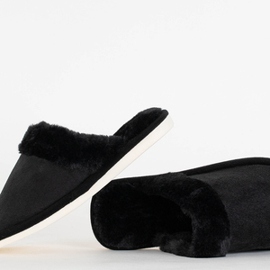 Dámske papuče Poppie s čiernou kožušinou - Obuv