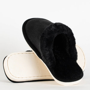Dámske papuče Poppie s čiernou kožušinou - Obuv