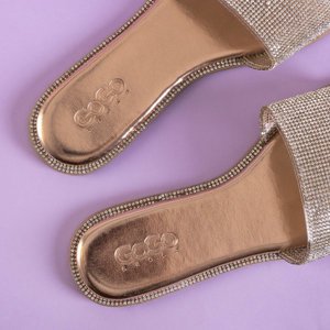 Dámske papuče ružového zlata s kubickým zirkónom Verina - Obuv