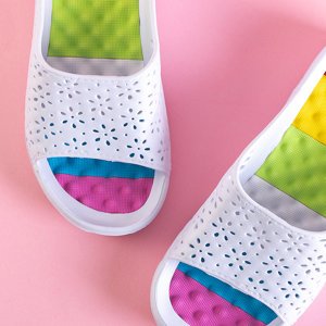 Dámske papuče z bielej gumy Filoni - Obuv
