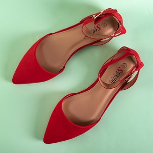 Dámske ploché baleríny Dilerma červené - topánky