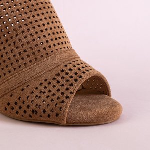 Dámske prelamované sandále na stĺpiku v ťavej Folawii - obuv
