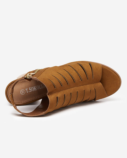 Dámske sandále s hnedými výrezmi Athief - Obuv