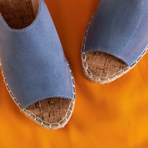 Dámske sandále s modrým klinom Loral - Obuv