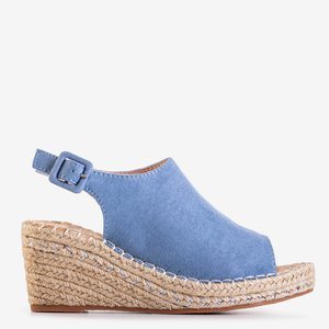 Dámske sandále s modrým klinom Loral - Obuv