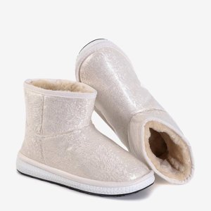 Dámske snehové topánky s kožušinovým lemom ecru Shon - Obuv