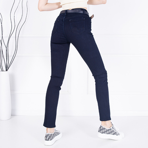 Dámske tmavomodré džínsy s rovnými nohavicami - Oblečenie