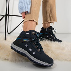 Dámske tmavomodré zateplené snehové topánky s ozdobami Aliza - Obuv