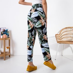 Dámske viacfarebné vzorované látkové nohavice - Oblečenie