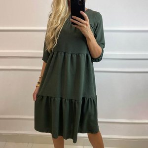 Dámske zelené midi šaty - Oblečenie