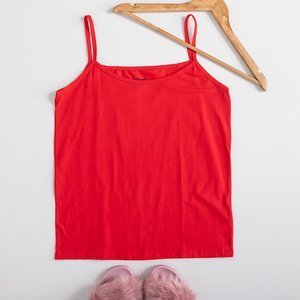 Dámsky červený top s tenkými ramienkami PLUS SIZE - Oblečenie
