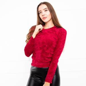 Dámsky gaštanový kožušinový sveter - Oblečenie