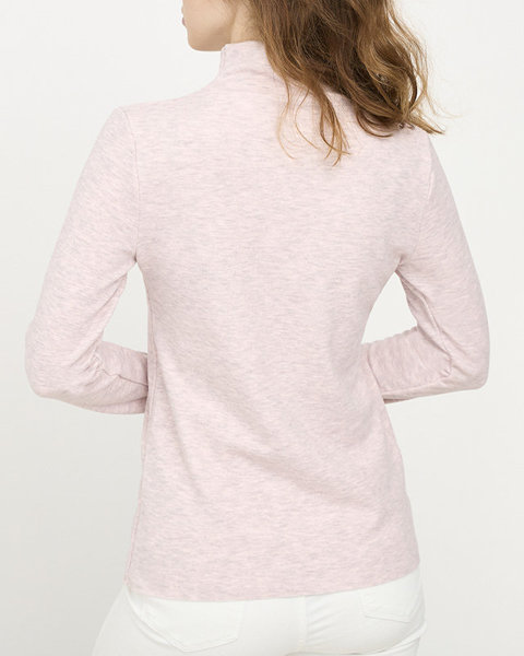 Dámsky sveter s polovičným rolákom v ružovej farbe - Oblečenie