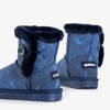 Detské námornícke modré snehové topánky s kožušinou Xialo - Obuv
