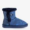 Detské námornícke modré snehové topánky s kožušinou Xialo - Obuv