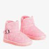 Detské ružové snehové topánky s prackou Smaragda - Obuv