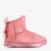 Detské tmavo ružové snehové topánky s ozdobami Furfur - Obuv