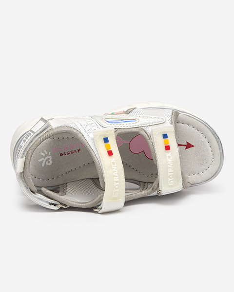Dievčenské sandále bielej a šedej Umaf - Obuv