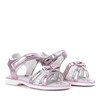 Dívčí fialové a bílé sandály z linette - obuv 1