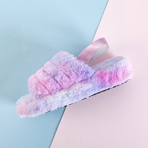 Farebné dámske kožušinové papuče Fornax - Topánky