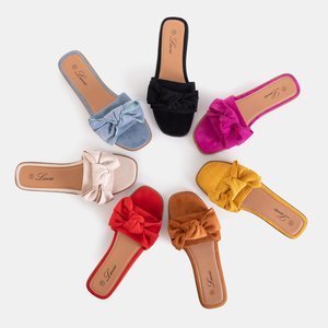 Fuchsiové dámske papuče s mašličkou Bonjour - Topánky