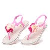 Fuchsiové sandále s ozdobným kvetom Tatia - Obuv