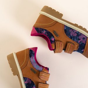 Hnedé a tmavomodré dievčenské topánky Florisa - Obuv