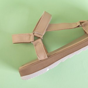 Hnedé dámske ploché sandále Adalsi - Obuv