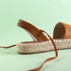 Hnedé dámske viazané sandále Blisis - Obuv