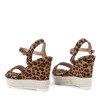 Hnedé leopardové klinové sandále Jokin - Obuv
