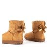 Hnedé snehové topánky s kubickým zirkónom Verchiel - Obuv