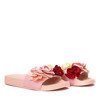 Jediná ružové papuče s ozdobnými kvetmi - Obuv