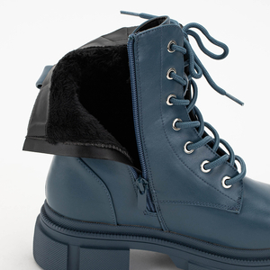Klasické modré čižmy z ekologickej kože Nobi- Footwear
