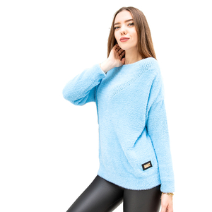 Klasický modrý nadmerný sveter- Oblečenie