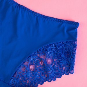 Kobaltové dámske nohavičky s čipkou - Spodné prádlo
