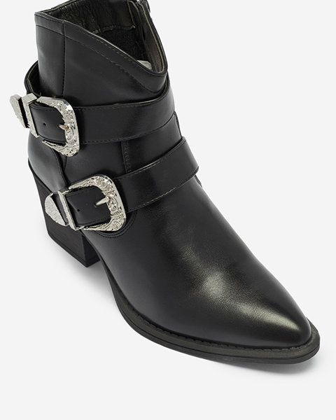 Kovbojské čižmy na stĺpiku s prackou v čiernej farbe Hammy- Footwear