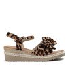 Leopardové sandály na nízkém klínu Adelaida - obuv