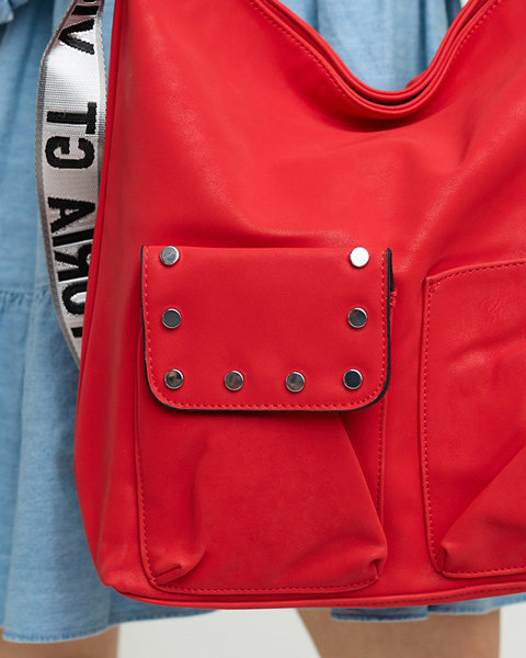 Mäkká shopper taška z matnej červenej ekokože - Doplnky