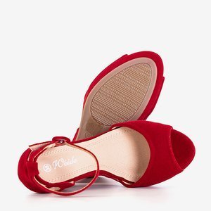 Maroon dámske sandále na kline Fiori - Topánky