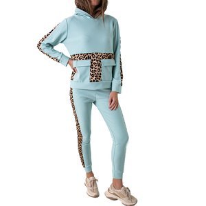 Mätová dámska mikina s leopardím vzorom - Oblečenie