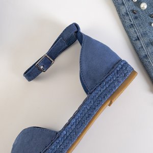 Modré dámske sandále a'la espadrilky na platforme Monata - Topánky