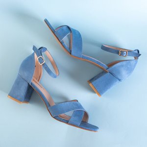 Modré dámske sandále na stĺpiku Halita - Obuv